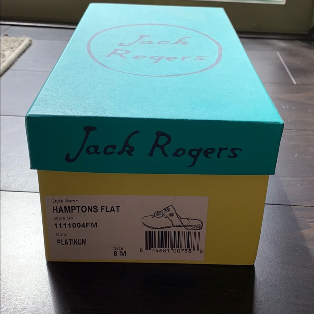 Jack Rogers Hamptons Flat in Platinum